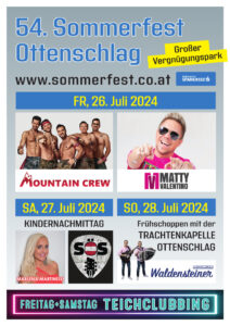 Plakat Sommerfest 2024 - 26. Juli bis 28. Juli 2024 