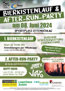 Plakat Bierkistenlauf & After-Run-Party 2024