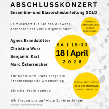 Abschlusskonzert der Ensemble- und Blasorchesterleitung GOLD