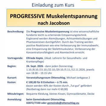 Progressive Muskelentspannung - insg. 8 Einheiten