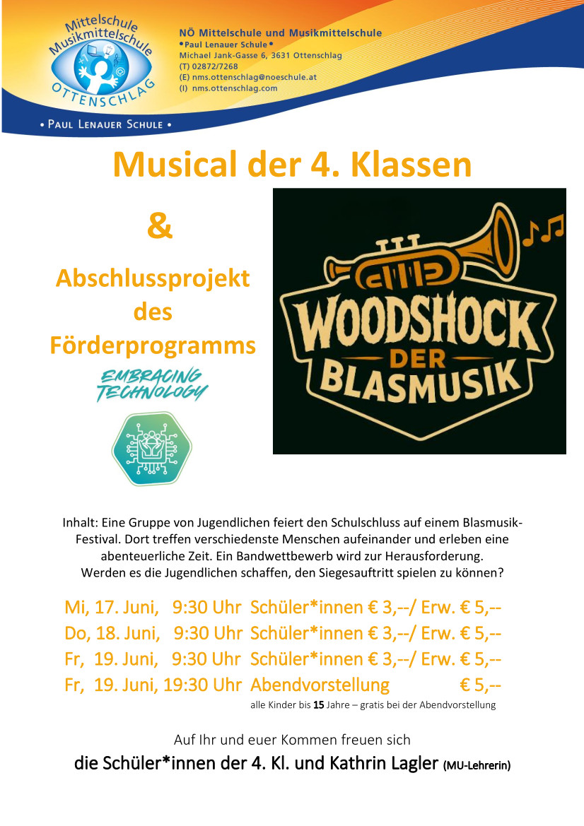 Musical der 4. Klasse der Mittelschule Ottenschlag