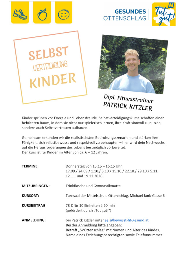 Gesunde Gemeinde Kurs: Selbstverteidigung Kinder (10 Einheiten)
