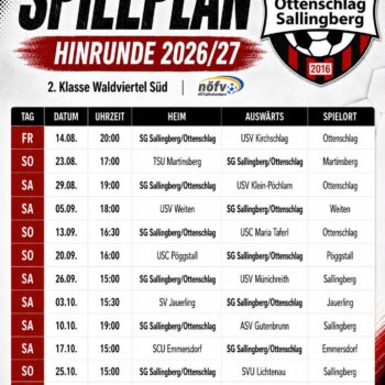 Heimspiel der SG Ottenschlag-Sallingberg gegen den USV Klein-Pöchlarn