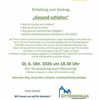 Vortrag Gesunde Gemeinde: Gesund schlafen